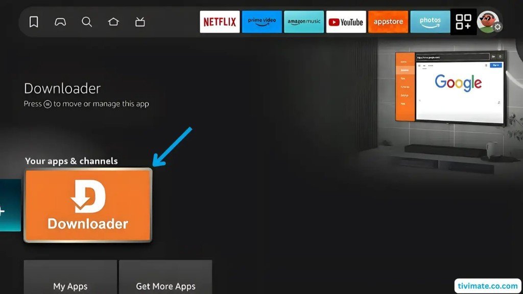 Chercher l'application Downloader pour installer l'IPTV sur Firestick